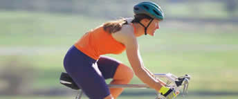 woman riding bike